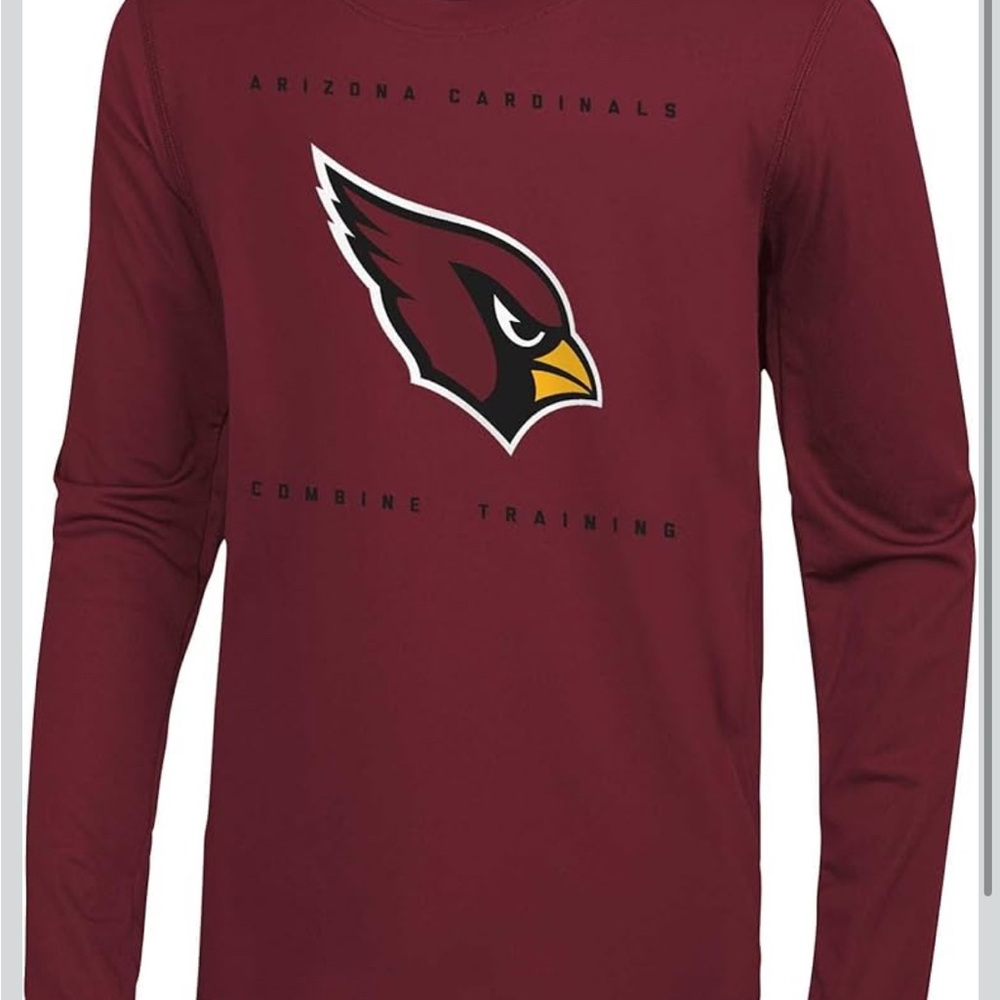 NFL Arizona Cardinals Combine Training Long Sleeve Shirt Red Mens Medium NEW
